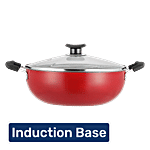 Vinod Zest Casserole - Aluminium, 2 Layer, Induction Bottom, Non Stick, 20 cm, Glass Lid, Bakelite Handle 4.1 L