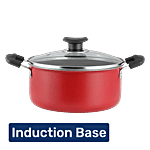 Vinod Zest Casserole - 2 Layer, Induction Bottom, Non-Stick, Glass Lid, Bakelite Handle 3.1 l