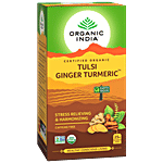 Organic India Tulsi Ginger Turmeric Tea 47.5 g (25 Teabags x 1.9 g each)
