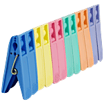 DP Xylo Hanging Cloth Clips - Plastic, Strong, Heat & Corrosion-Resistant, Assorted 12 pcs