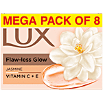 Lux Flaw-less Glow Jasmine Bathing Soap 150 g (Pack of 8)