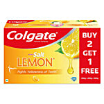 Colgate Active Salt Lemon Toothpaste, Germ Fighting Toothpaste for Healthy Gums, Removes Yellowness of Teeth, 600g, Buy 2 Get 1 600 g (Buy 2 Get 1)