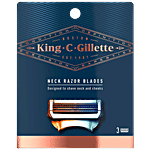 King C. Gillette Men's Neck Razor Cartridges - With Built In Precision Trimmer For Shaping 3 pcs