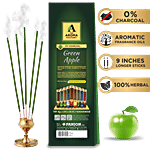 The Aroma Factory Incense Sticks/Agarbatti - Green Apple, Made With 0% Charcoal 30 g Pouch