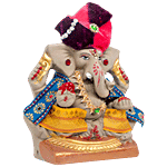 SriRudra Eco Friendly Decorative Ganesha / Ganpati Idol / Murti (13 cm )-Left 250 g