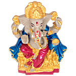 SriRudra Ganapathi / Ganesha Idol / Murti (9") Painted-Left 1 kg