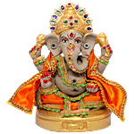 SriRudra Ganapathi / Ganesha Idol / Murti (7") Decorative-Left 500 g
