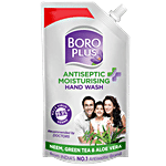 Boroplus Hand Wash Liquid - Antiseptic + Moisturizing With Neem, Green Tea & Aloe Vera 750 ml Refill Pack