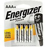 Energizer Alkaline Power Battery - AAA, 1.5 V, Mercury-Free 4 pcs Blister Pack
