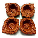 Creative Space Mitti Diwali Diyas 4 pcs 