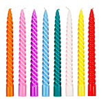 Creative Space Round Long Stand Wax Candles - For Festive Decoration, Assorted Colours 12 pcs