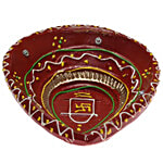 SriRudra Akhand Deep Colour Diya - Traditional Terracotta Lamp 1 pc