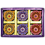 SriRudra Decorative Colour Diyas  - Traditional Terracotta Lamps 6 pcs (Pack of 6)