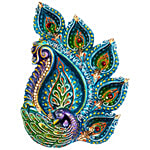 SriRudra 5 Diya Mayur - Traditional Terracotta Lamp 1 pc