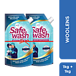 Safewash Premium Liquid Detergent - For Woolens & Delicates 1 kg Refill Pack (Pack of 2)