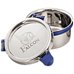 PddFalcon Stainless Steel Eco Airtight Container - Blue Lid 300 ml