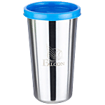 PddFalcon Stainless Steel Glass - Blue Lid, Classic 450 ml