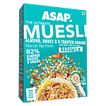 ASAP Muesli Wholegrain Breakfast - Rich In Fibre & Protein, Zero Sugar Added, Badam Milk 420 g 