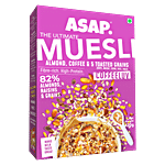 ASAP Muesli Wholegrain Breakfast - Rich In Fibre & Protein, Zero Sugar Added, Coffeeluv 420 g