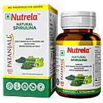 Patanjali Nutrela Natural Spirulina Capsules - Maintains Cholesterol, Improves Gut Health 60 pcs 