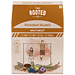 THE ROOTED CO. Roasted Muesli Cereals - Multi Millet, Multigrain, Rolled Oats, Healthy 400 g 