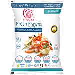 Megaa Large Prawns - With Vein Removed, Frozen & Cleaned 200 g