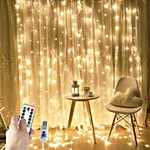 Mansaa 300 LED Curtain Light - 8 Lighting Modes, USB Operated, Warm White, 3 M X 3 M 1 pc