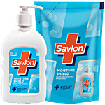 Savlon Moisture Shield Germ Protection Handwash - Protects from Million Germs, Pump & Refill 375 ml Combo