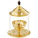 Shubhkart Nitya Brass Akhand Jyot Aaradhya Diya - With Borosilicate Glass, Large 1 pc