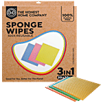 The Honest Home Company Sponge Wipes - Reusable, Plastic Free, Non Toxic 3 pcs 