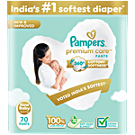 Pampers  Premium Care Diaper Pants - Newborn, Extra Small, Cottony Softness, Up To 5 kg 70 pcs