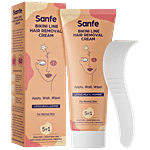Sanfe 5 In 1 Bikini Line Hair Removal Cream - With Lotus Milk & Jasmine, For Smoother Skin 100 g 