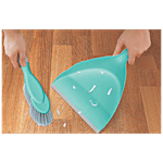 Milton - Spotzero Dustpan & Brush Set - Comfortable Grip, Flexible Bristles, Aqua Green 2 pcs