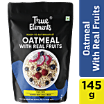 True Elements Whole Oatmeal With Chia & Real Fruits - High Protein & Fibre Breakfast Cereal 145 g