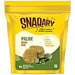 Snaqary Palak Bajra Puri - Crispy, Healthy, Delicious & Wholesome 100 g Standy Pouch