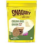 Snaqary Cream & Onion - Bajra Puri, Crispy,  Healthy, Delicious, Wholesome 120 g Standy Pouch