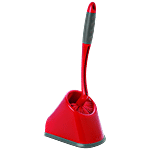 Kleeno by Cello Angular Toilet Brush - With Storage, Red & Grey 1 pc