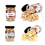 Kitchen Grocery Dry Fruits Combo - Pistachio & Cashew, Vacuum Packed 400 g (Pack of 2)