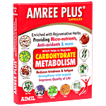 Aimil Amree Plus Capsules - Regulates Carbohydrate Metabolism, Rejuvenate Herbs, Reduces Tiredness & Fatigue 20 pcs 