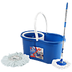 Kleeno by Cello Compacto Spin Mop With Bucket - Plastic, With Rod, Blue 1 pc