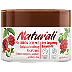 Naturali Pollution Defence Daily Moisturizing Face Cream - Protects From Micro-pollutants & Restores Glow, Red Raspberry & Avocado 50 g 