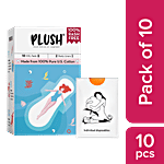 Plush Sanitary Pad - With Disposable Pouches & Panty Liners, 100% Pure Cotton, XXL 10 pcs
