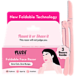 Plush Foldable Face Razors - Instant Hair Removal, For Facial, Upper Lips & Eyebrows 3 pcs