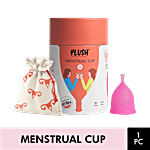 Plush Menstrual Cup - With Cotton Carry Pouch, Reusable, Up To 10 Hours Protection, S 1 pc 