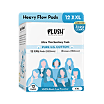 Plush Ultra Thin Sanitary Pads With 2 Liners - XXL 12 pcs