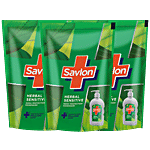 Savlon Herbal Sensitive Germ Protection Handwash - Protects from Million Germs 175 ml Refill Pack (Pack of 3)