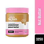 The Whole Truth Unsweetened Peanut Butter - Crunchy & Natural, For Baking, Bread Spread Use 325 g 