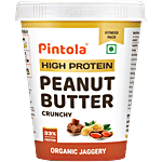 Pintola Organic Jaggery Peanut Butter - Crunchy, With 33g Protein & 7g Fiber 510 g