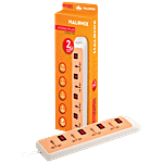 Halonix Xtend Plus Surge Pro Extension Cord - Polycarbonate, 2 mtr 1 pc