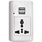 Halonix Multi-Pin Plug - Polycarbonate, With USB Port & LED Indicator 1 pc